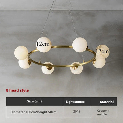 Suspension luxueuse en marbre et cuivre pour éclairage créatif — LZ4X9JQ