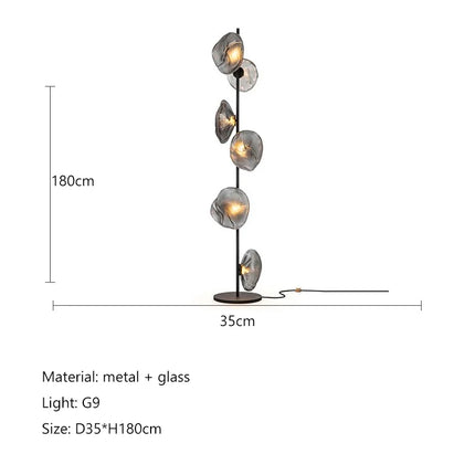 Lampadaire en verre au design nordique pour intérieur moderne — LZ4X9P2