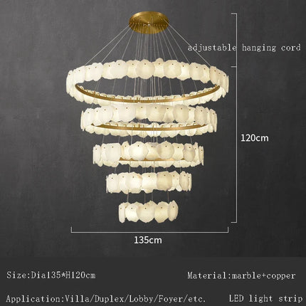 Lustre grand luxe en marbre naturel espagnol pour hôtel — LZ4P9XQ