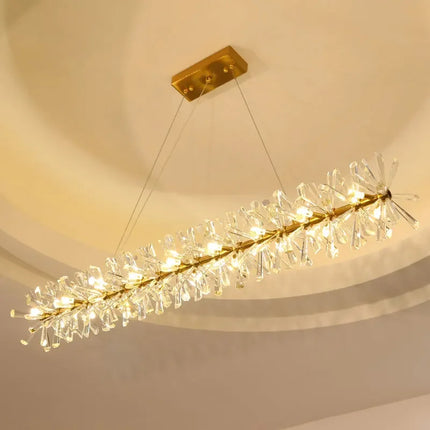 Lustre suspension moderne en cristal à anneaux LED pour salon 60-100 cm — LZ4F9T2