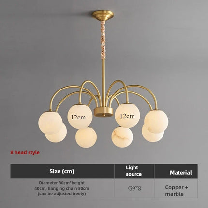 Suspension en cuivre et marbre naturel pour éclairage luxueux — LZ4X9T2