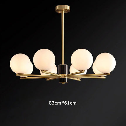 Suspension luxe en cuivre doré avec globes en verre blanc — LZ4X9P2