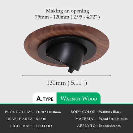 Spot mural en noyer rotatif style wabi-sabi vintage — LZ4X9T