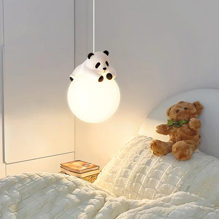 Suspension lustre en résine motif panda pour chambre d'enfants — LZ4X9T