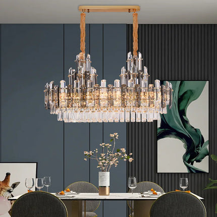 Lustre suspension ovale en cristal LED dimmable tendance 2022 — LZ4P9X