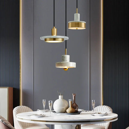 Suspension nordique en marbre et cuivre au design moderne — LZ4X9T