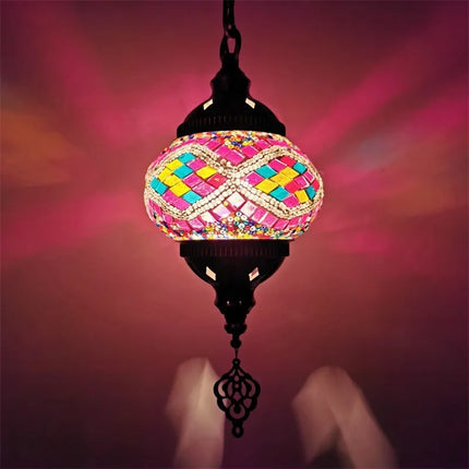 Suspension en verre teinté style méditerranéen au design bohème romantique — LZ4X9P