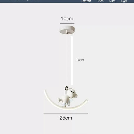 Suspension LED enfant avec motifs dauphin et ours — LZ4P9X