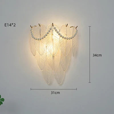 Applique murale LED en verre avec motifs nature élégants — LZ4X9P2