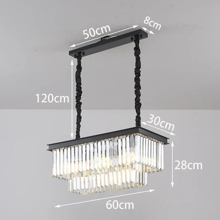 Lustre suspendu en cristal avec lampes rondes en fer doré — LZ4X9P2