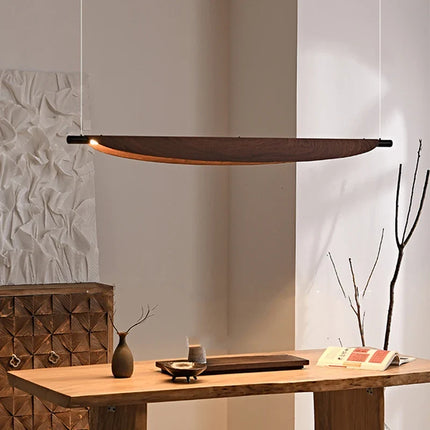 Lustre japonais rétro à motifs feuilles pour salle à manger — LZ4X9T2