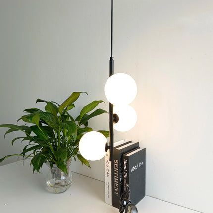 Suspension design en verre et laiton noir moderne — LZ4X9P