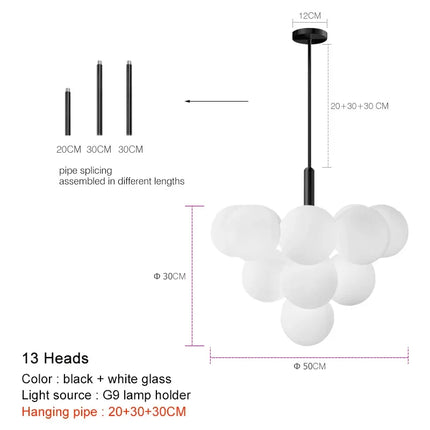 Suspension LED en verre décorative de luxe pour restaurant — LZ4N7Q