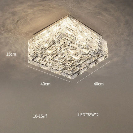 Plafonnier LED carré en cristal au design moderne pour intérieur — LZ4X9J