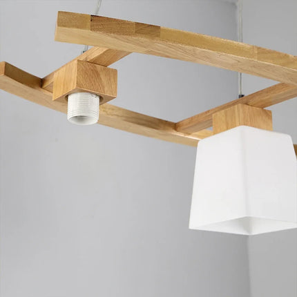Lustre suspension bois créatif à trois têtes pour café et restaurant — LZ4X9M
