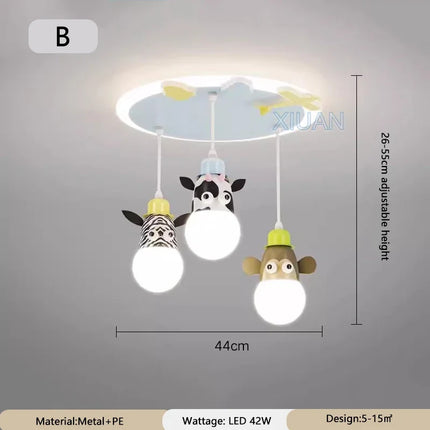 Lustre enfant animalier avec veilleuse nuage intégrée — LZ4D9XQ