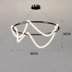 Noir rond 80 cm / Blanc froid 6000K
