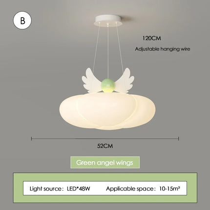 lustre mignon nuage ailes d'ange pour chambre de bébé
