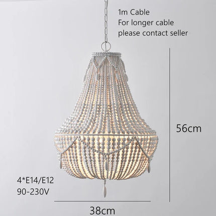 Suspension bohème artisanale en bois massif — LZ4X9T2