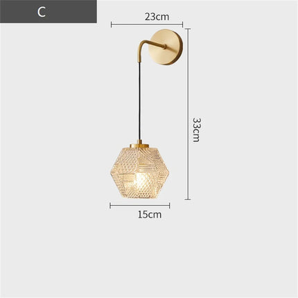 Applique murale LED en cuivre et verre au design nordique contemporain — LZ4X9J