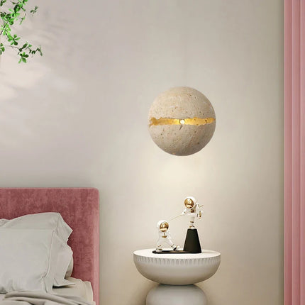 Applique murale ronde en pierre pour hôtel, bureau et boutique — LZ4X9Q2