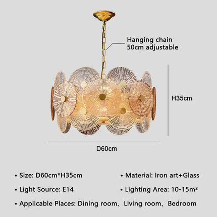 Lustre en verre moderne avec éclairage LED élégant — LZ4D7Q9