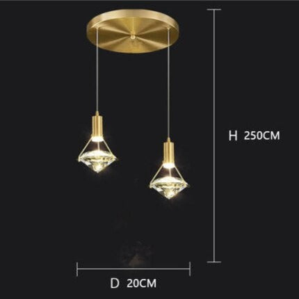 Suspension LED design luxe en forme de diamant Savia — LZ4X9Q
