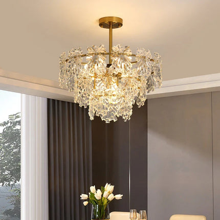 Lustre suspension moderne en cristal orné de fleurs — LZ4X9T