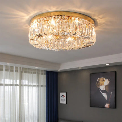 Lustre LED moderne en cristal doré et argenté pour intérieur — LZ4X9M