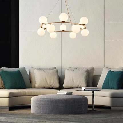 Suspension en verre blanc au design nordique pour intérieur décoratif — LZ4M9X