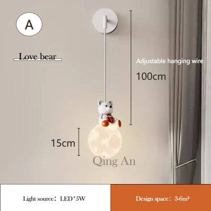 Applique murale LED chat mignon pour chambre d’enfant ambiance chaleureuse — LZ4XJ9