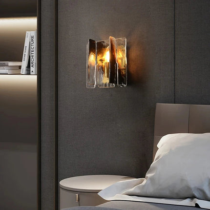 Applique murale nordique en verre et cuivre au design élégant — LZ4X9T2