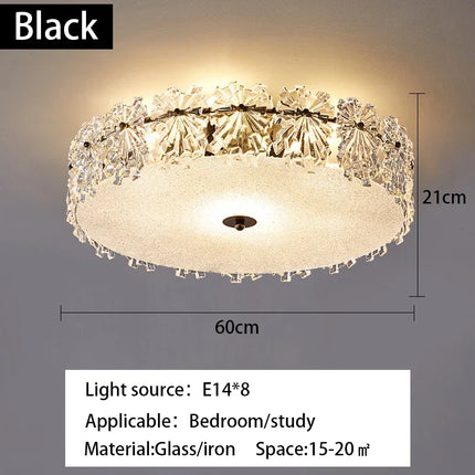 Plafonnier LED en verre cristal au design minimaliste pour intérieur élégant — LZ4X9Q2M