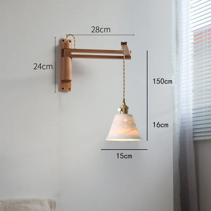 Applique murale LED télescopique style rétro japonais en laiton et verre — LZ4X9P2