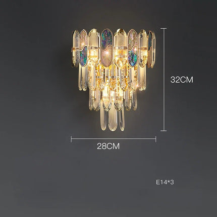Plafonnier LED art déco en cristal doré et acier inoxydable — LZ7D9Q2N