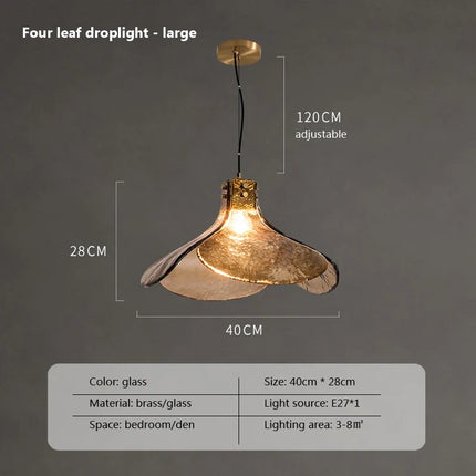 Lustre rétro en verre forme fleur pour ambiance élégante — LZ4X9P2