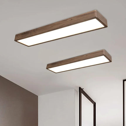 Plafonnier carré LED en bois au design moderne pour intérieur — LZ4X9P2