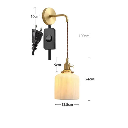 Applique murale LED en céramique dorée avec fil ajustable — LZ4F9XQ