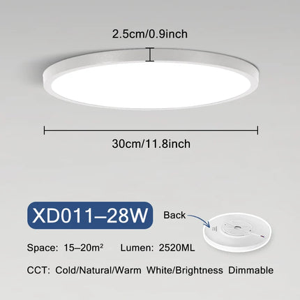 Plafonnier LED rond ultra mince à montage en surface — LZ4N7Q2F