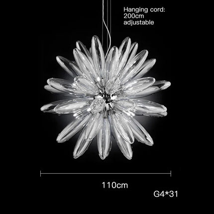 Lustre en verre à globe large avec quincaillerie élégante — LZ4T9QJ