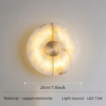 Applique murale LED en marbre et cuivre doré style nordique moderne — LZ4X9P2