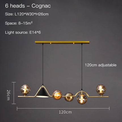 Lustre suspension en verre pour îlot de cuisine style nordique — LZ4X9P
