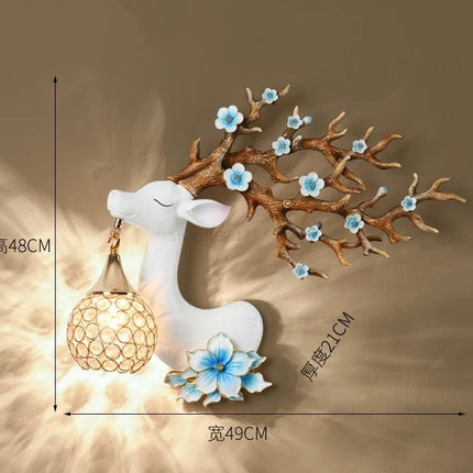 Applique murale moderne en résine motif cerf style chinois — LZ4P9XQ