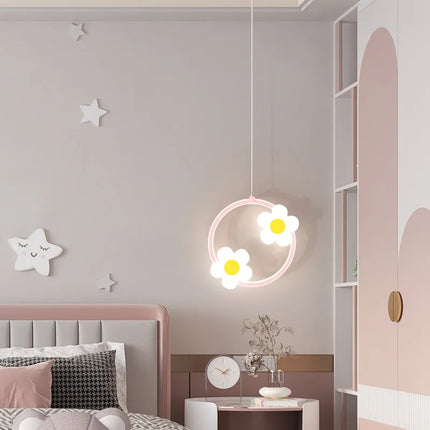 Lustre suspension fleur pour chambre bébé fille — LZ4N8Q7P