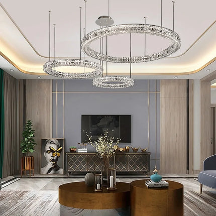 Lustre transparent en cristal LED pour décoration intérieure moderne — LZ4X9Q7N