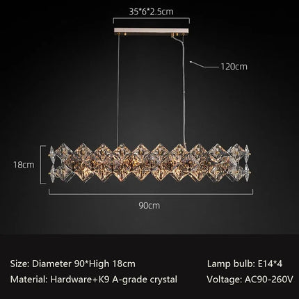 Lustre en cristal au design minimaliste pour intérieur élégant — LZ4X9P2