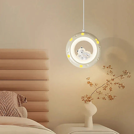 Suspension enfant en résine avec motifs ours et lapin — LZ4F9X2