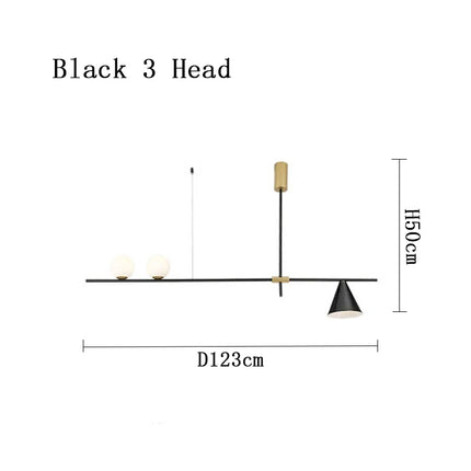 Lustre suspension industriel minimaliste en verre avec LED design — LZ4X9M