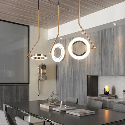 Lustre suspension moderne en anneau lune pour décoration intérieure — LZ4Q7M2