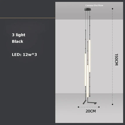 Lustre Art déco en métal noir avec éclairage LED intégré — LZ4X9P